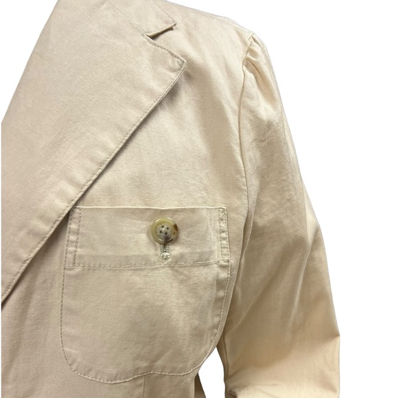 Ralph Lauren Lauren Cotten linen blend spring summer jacket blazer size 14 - Picture 3 of 5